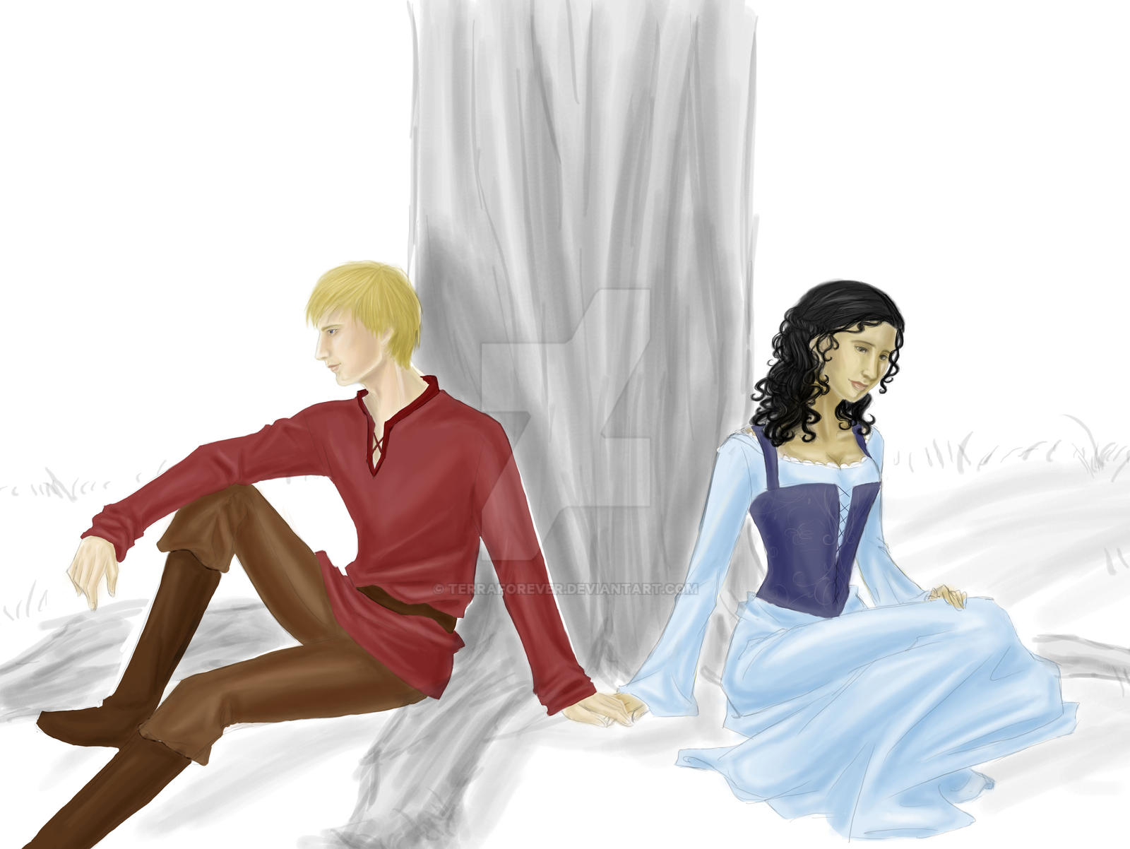 Arthur and Gwen Color WIP by TerraForever on DeviantArt