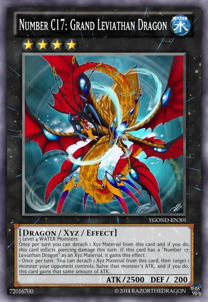 grand dragon leviathan yugioh card Yu-Gi-Oh! - Number 17: (YuGiOh TCG Card) 2011 Yu-Gi-Oh! Series 8 This is of Ghost Rare rarity Number 17: Leviathan Dragon [1st