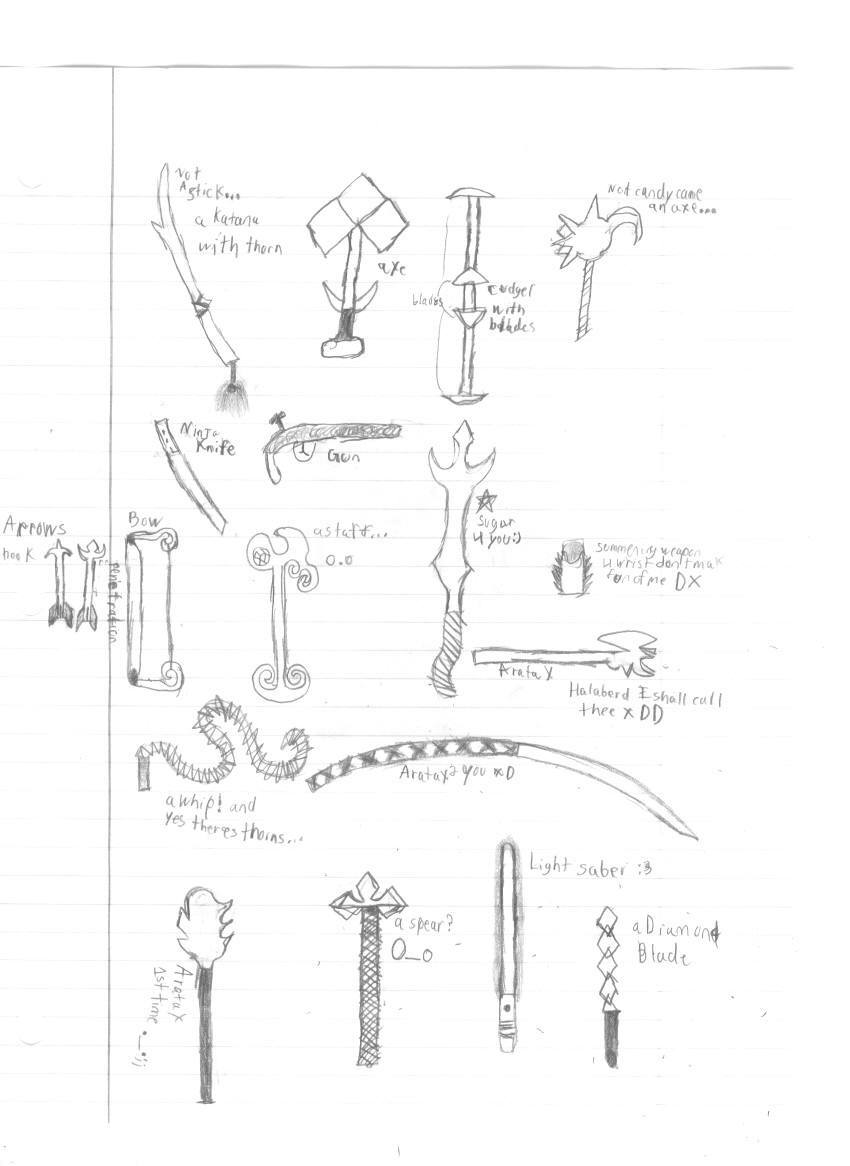 weapons 1 of ??? XD by barsongs-and-bossoms on DeviantArt
