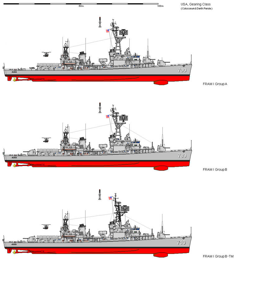 Gearing Class FRAM Destroyer by darthpandanl on DeviantArt