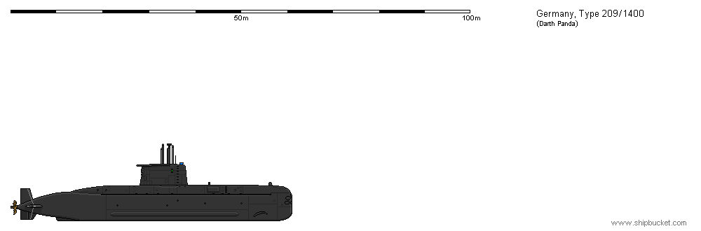 Type 209-1400 class submarine by darthpandanl on DeviantArt