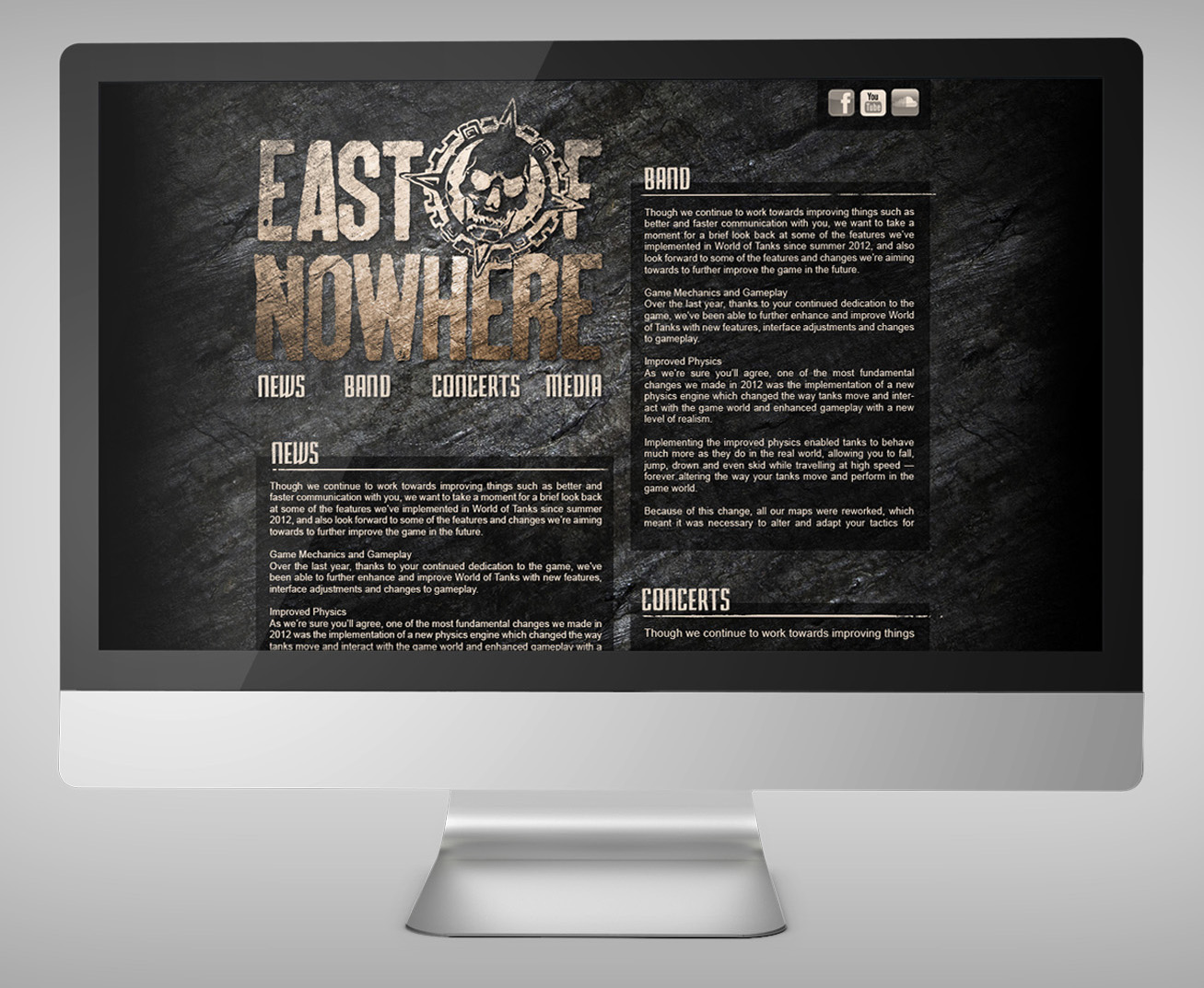 East Of Nowhere webdesign