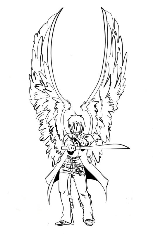 Angel's Death Commish Lineart