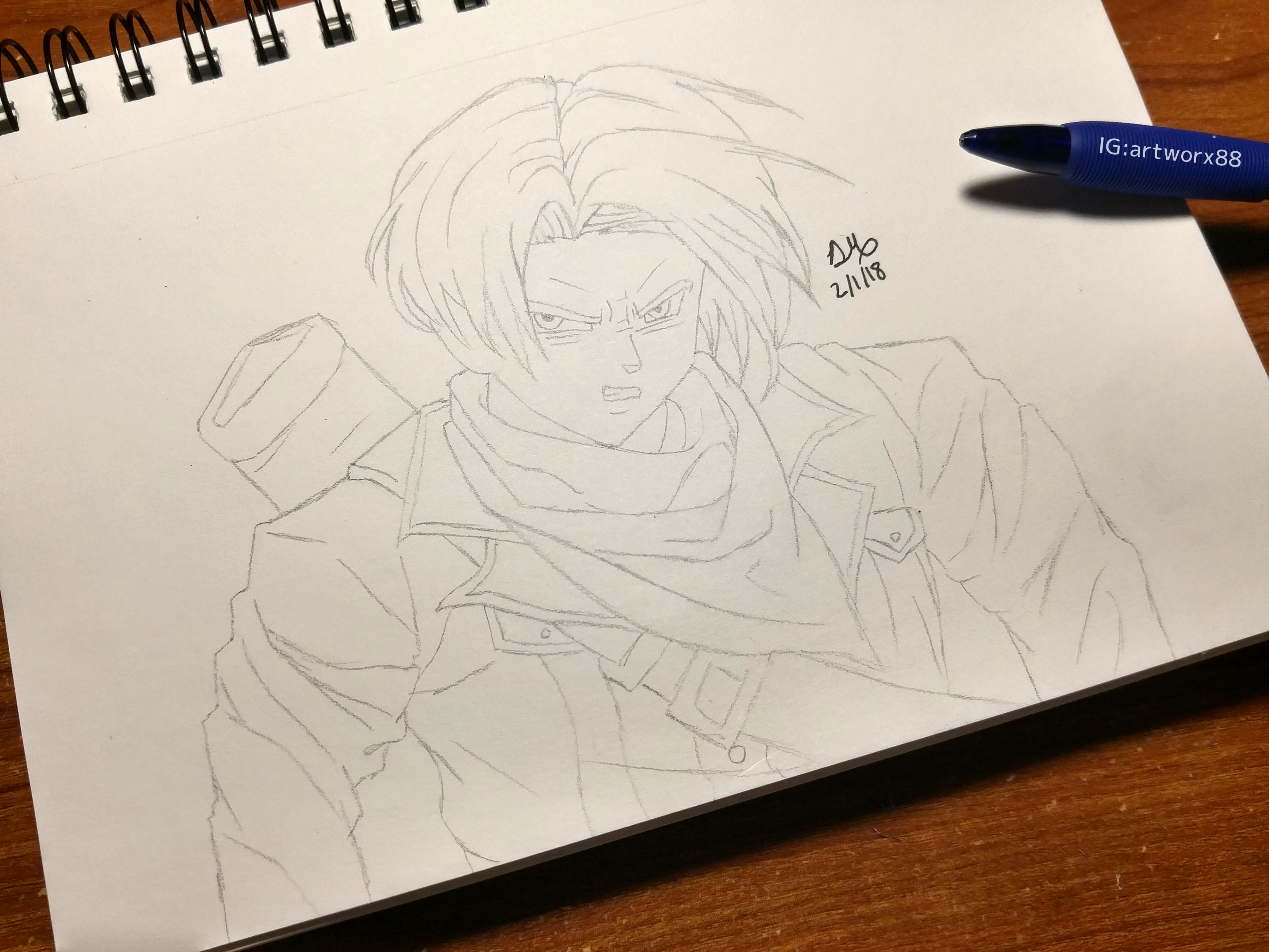 Future Trunks Sketch Collab with dbz-senpai