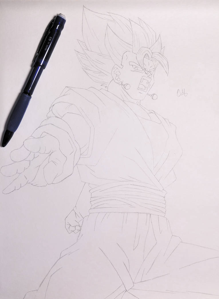 SSB Vegito Jerry B Day Art Sketch by ArtworxChan