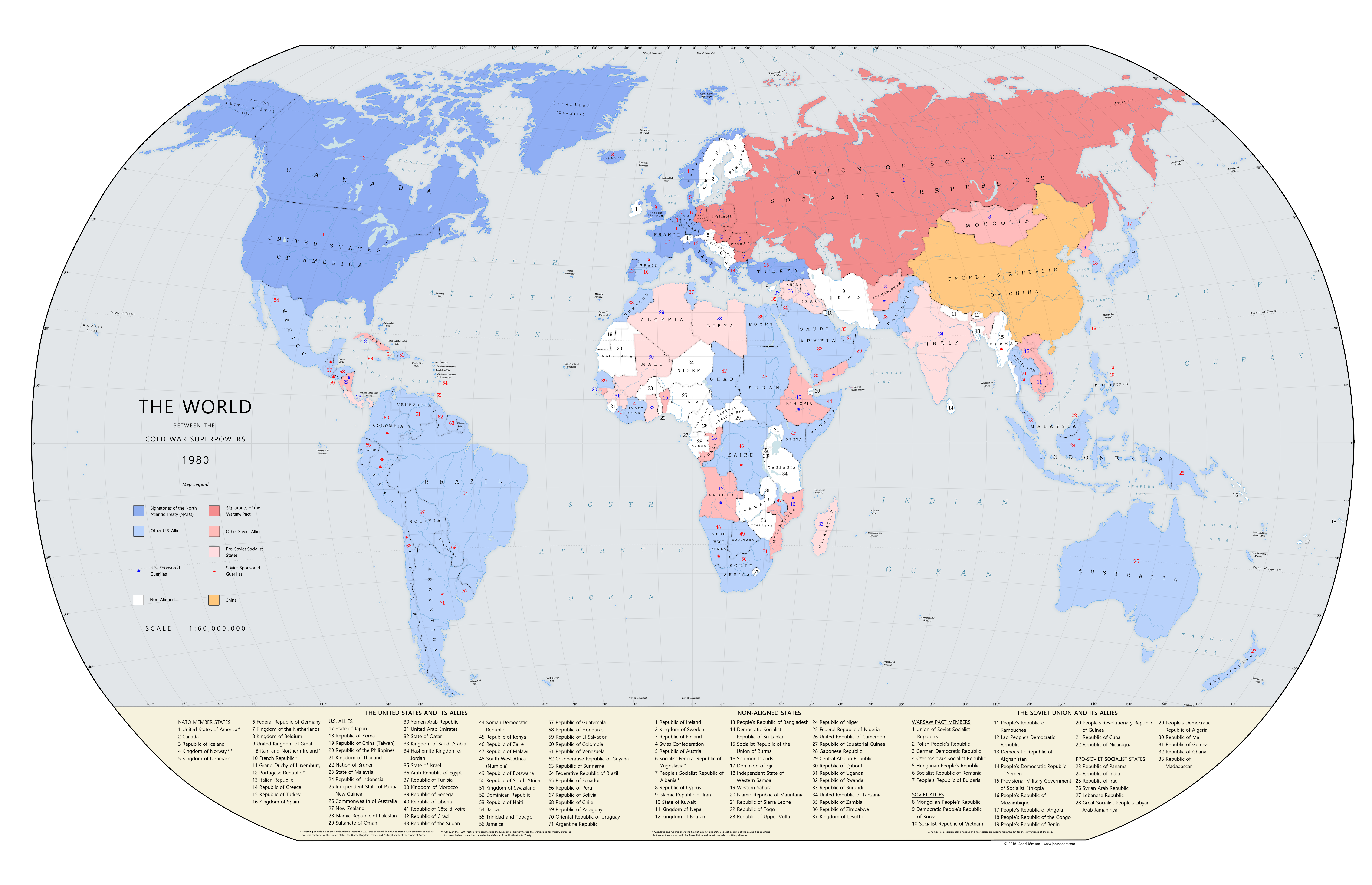 The World Between The Cold War Superpowers 1980 By