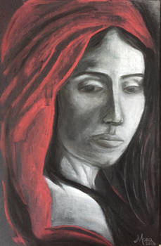 Lady in a red scarf