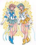 Crystal Sailor Uranus and Neptune by nickyflamingo