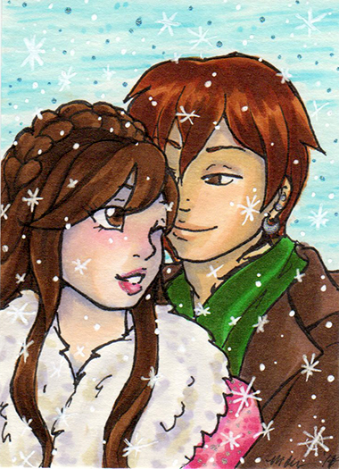 ACEO New Years Snuggle Kiku x Baekhyun