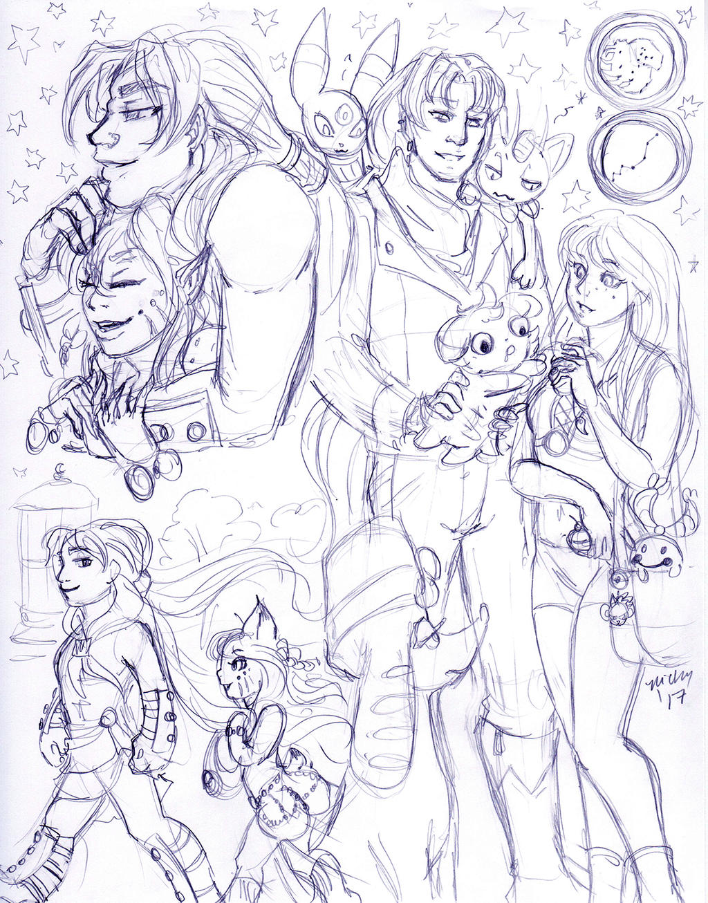 Valentines Sketch Page G1 Lynx and Coma Berenices