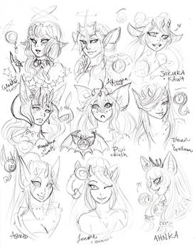 Denos Ladies Head Shot Sketches