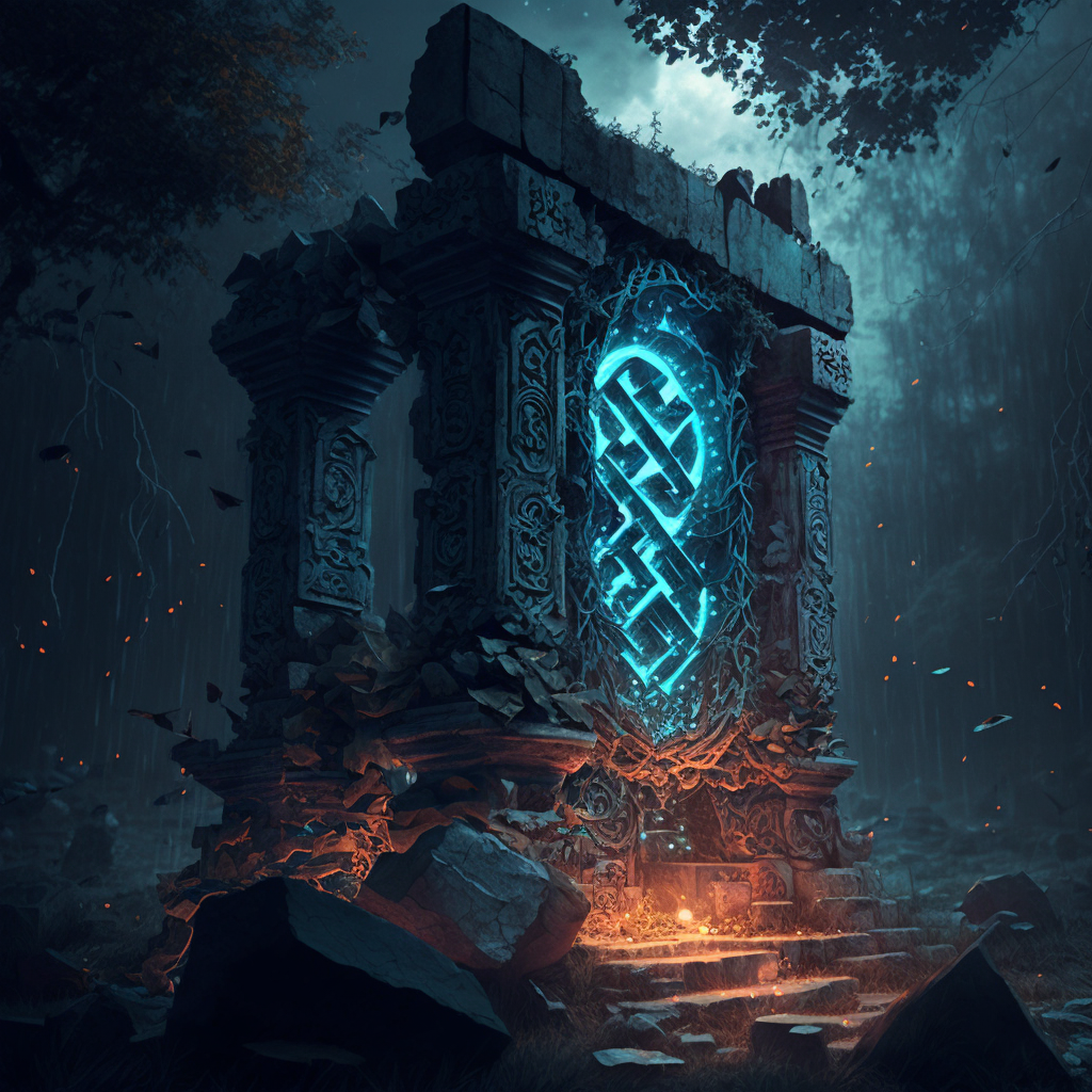 Glowing runes in ruins by silentragex on DeviantArt