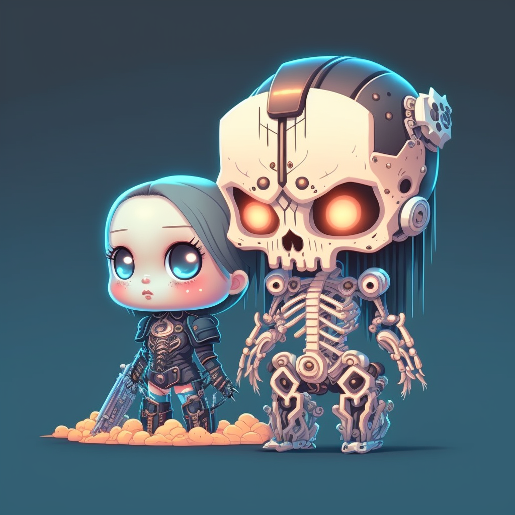 Chibi female terminator and human sidekick by silentragex on DeviantArt