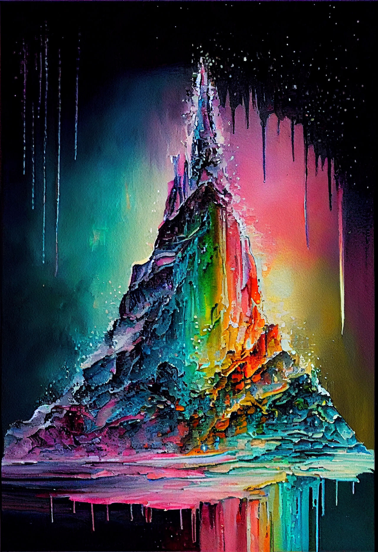 Abstract obelisk painting by silentragex on DeviantArt