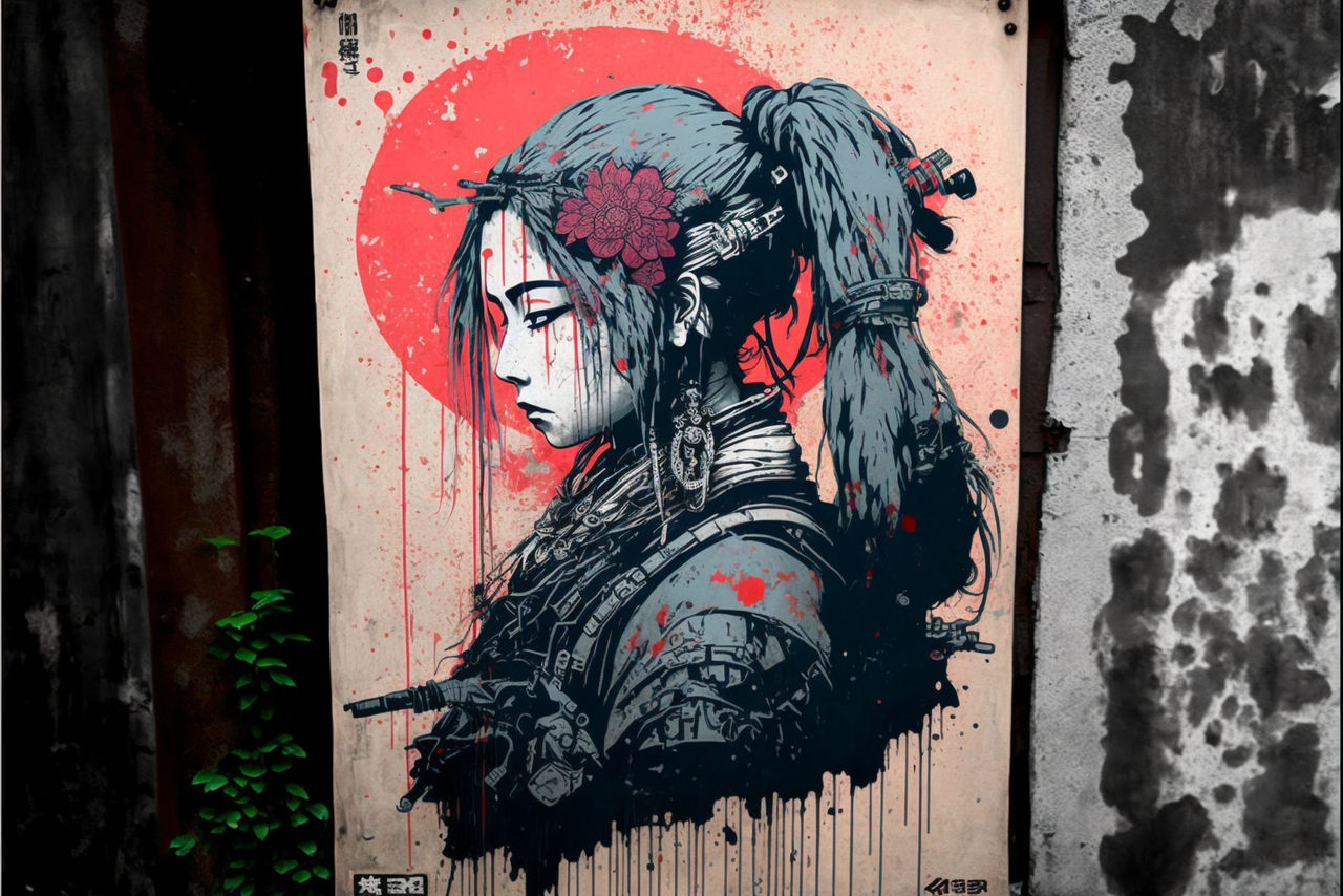Japanese style cyberpunk street art by silentragex on DeviantArt