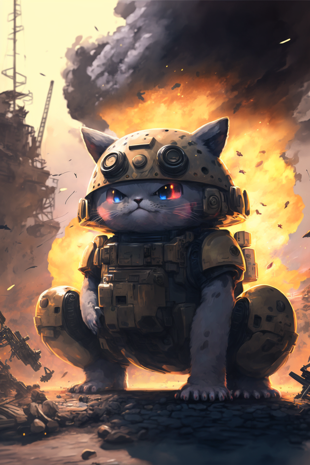 Combat kitty by silentragex on DeviantArt