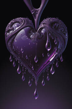 Purple dripping heart diamonds