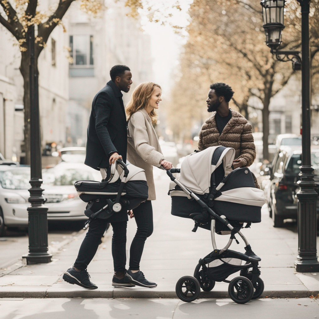 Sharing Strollers A white couple pushing a stroller together with an by AlexysHel on ...