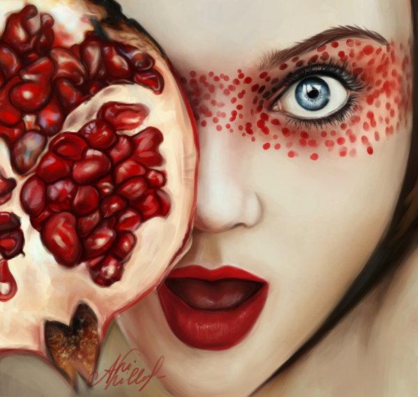 Girl with pomegranate