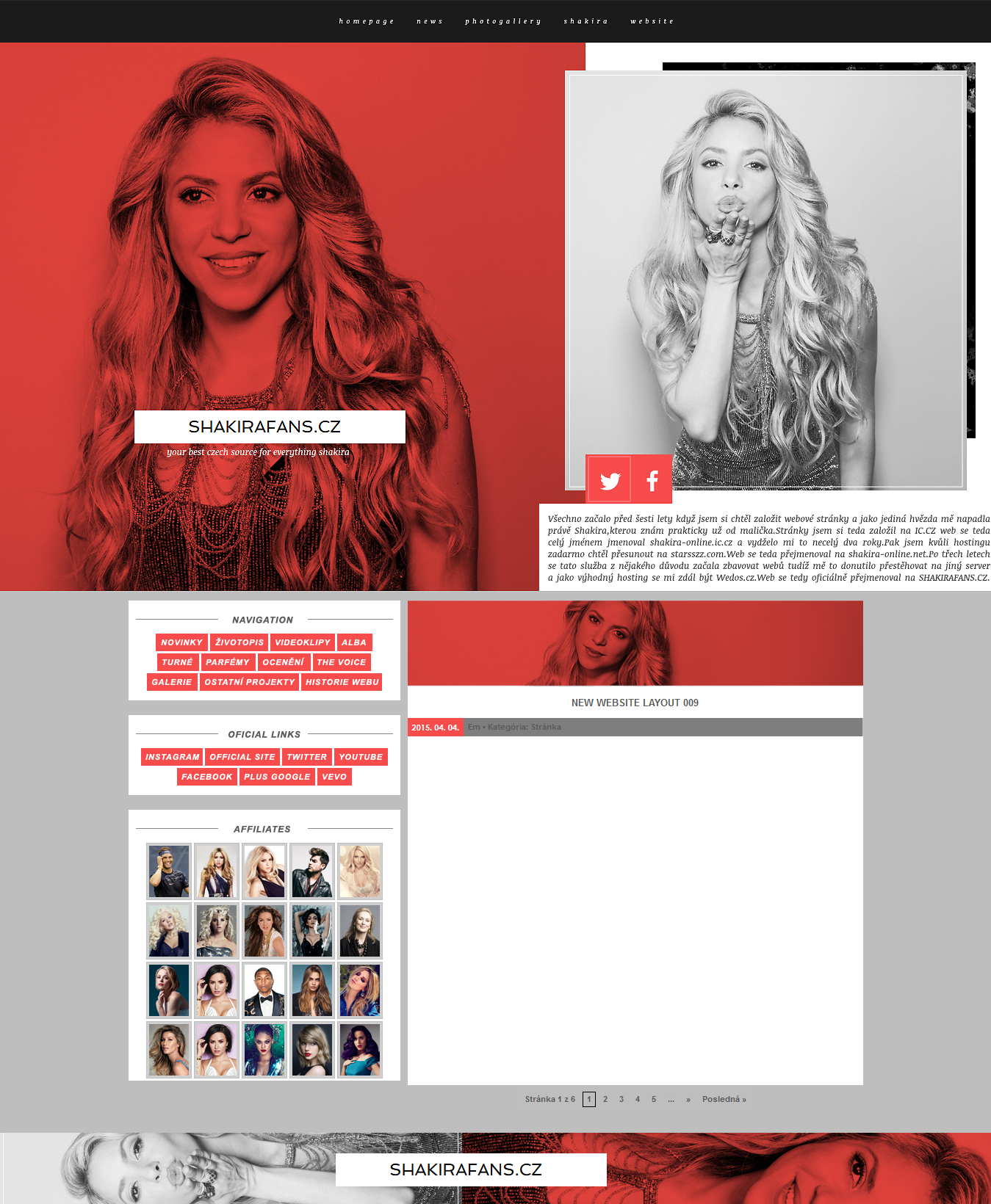 SHAKIRAFANS.CZ | Ordered Wordpress Theme