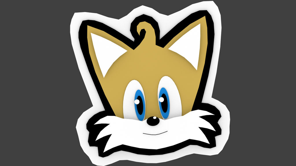 Tails Headshot Tails Head (2D - 3D model) by RocksTheSquirrel on DeviantArt