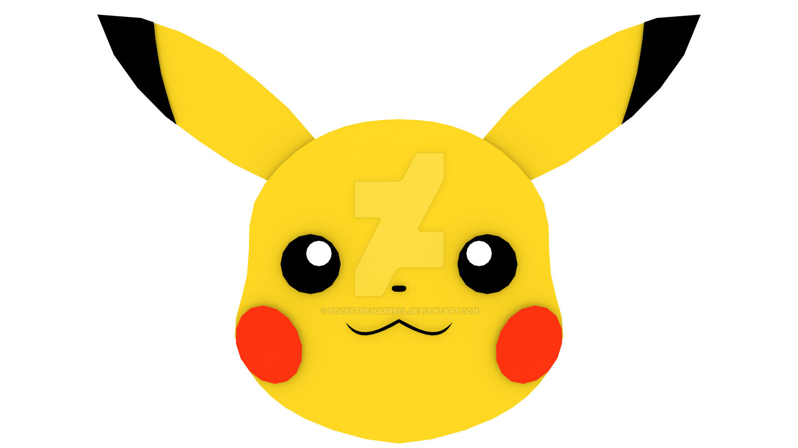 Pickachu 8k Wallpaper Centered (Flat 3D) by RocksTheSquirrel on DeviantArt