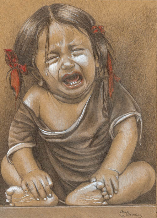 little crying girl