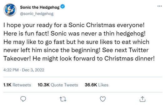 Fun Fact from Sonic Twitter