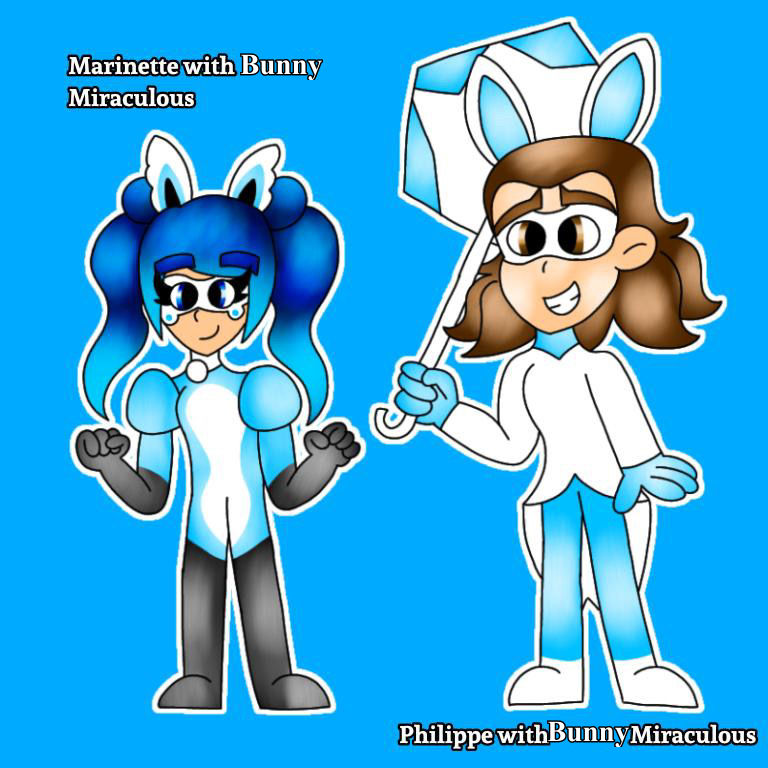 Cyan Bunny and Snow Rabbit by graciesupersuitcases on DeviantArt