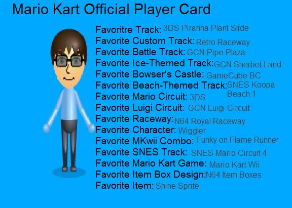 Mario Kart Official Player Card