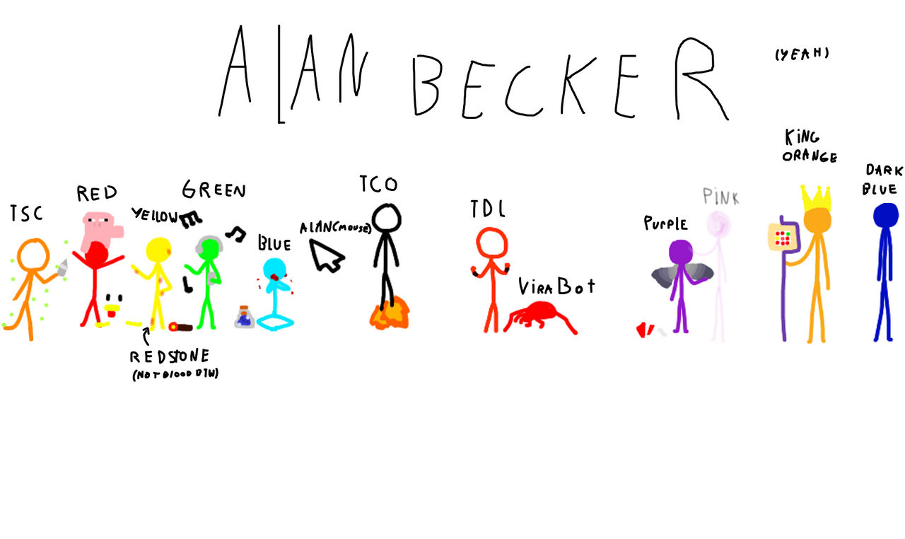Alan Becker with his Stick Figures | Postcard