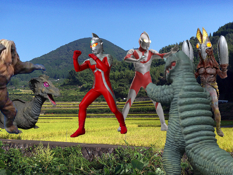 Ultraman and Ultraseven vs Alien Baltan by DougalTheHedgehog on DeviantArt