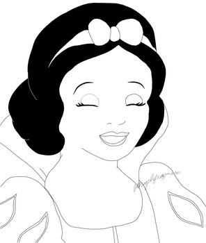 Happy Snow White Black and White