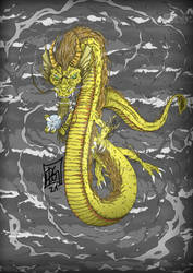 Dragon Oriental en Or