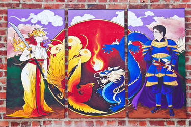 Dragon and Phoenix Triptych
