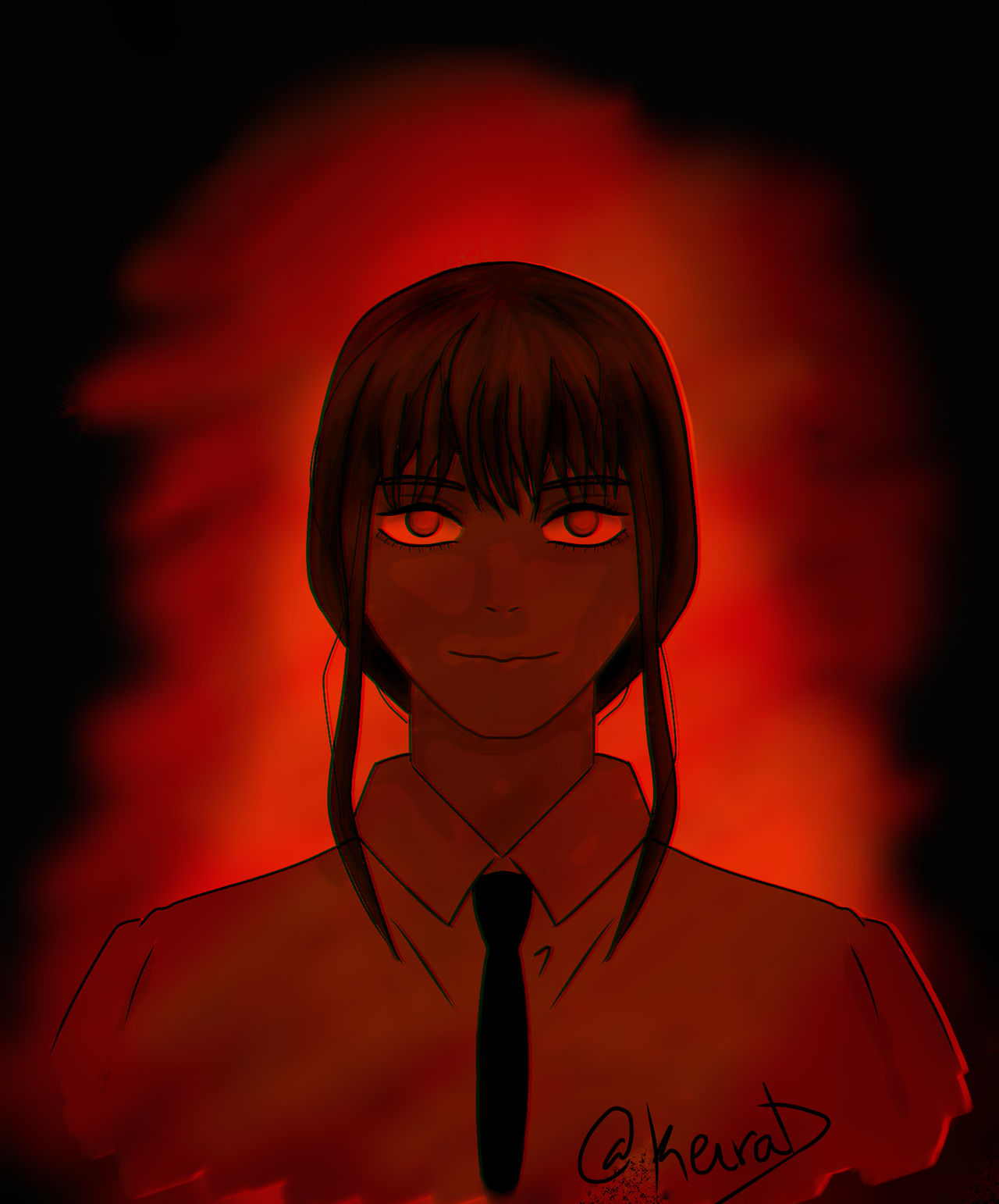 Makima is listening by Ke1raD on DeviantArt