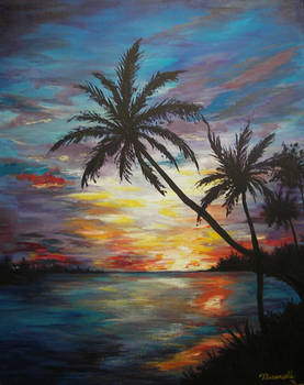 Tropical Sunset Painting