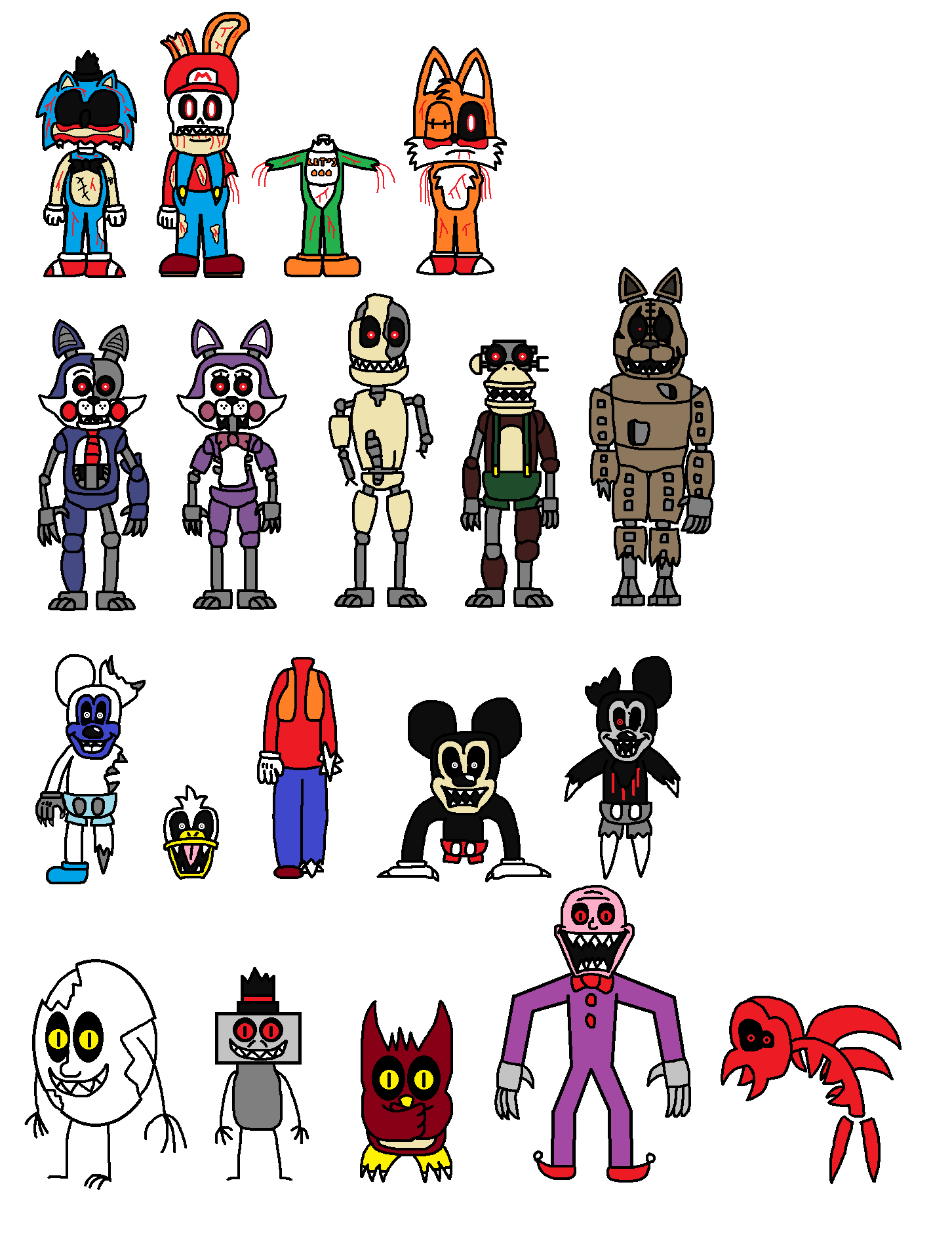 FNAFG 5: Insane Characters (FNAS - ONAF) by Stampyfan129 on DeviantArt