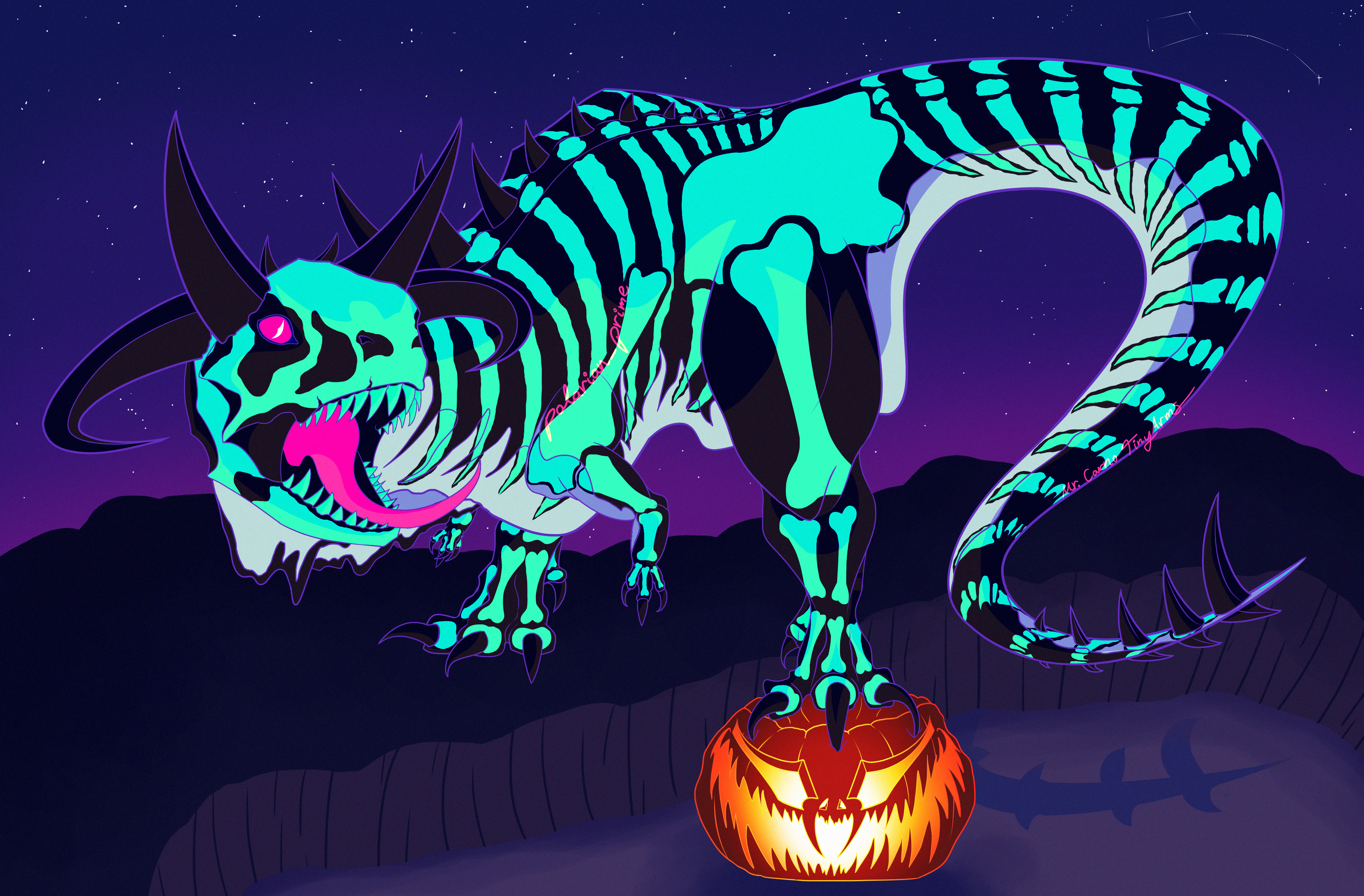 Halloween Carnotaurus - Pumpkin Smash
