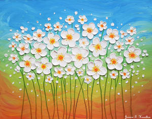 Dancing Daisies, Oil on Canvas
