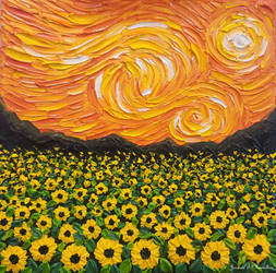 Starry Sunflower Field 
