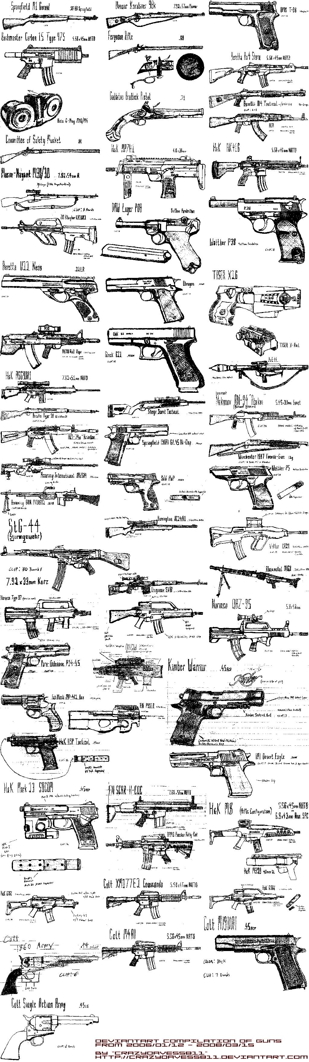 dA Gun Drawings Compilation