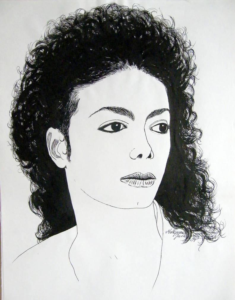 Michael Jackson portrait - ink drawing by gosia-jasklowska on DeviantArt