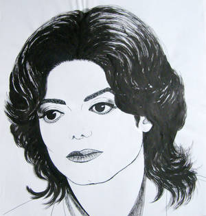 Michael Jackson portrait - ink drawing
