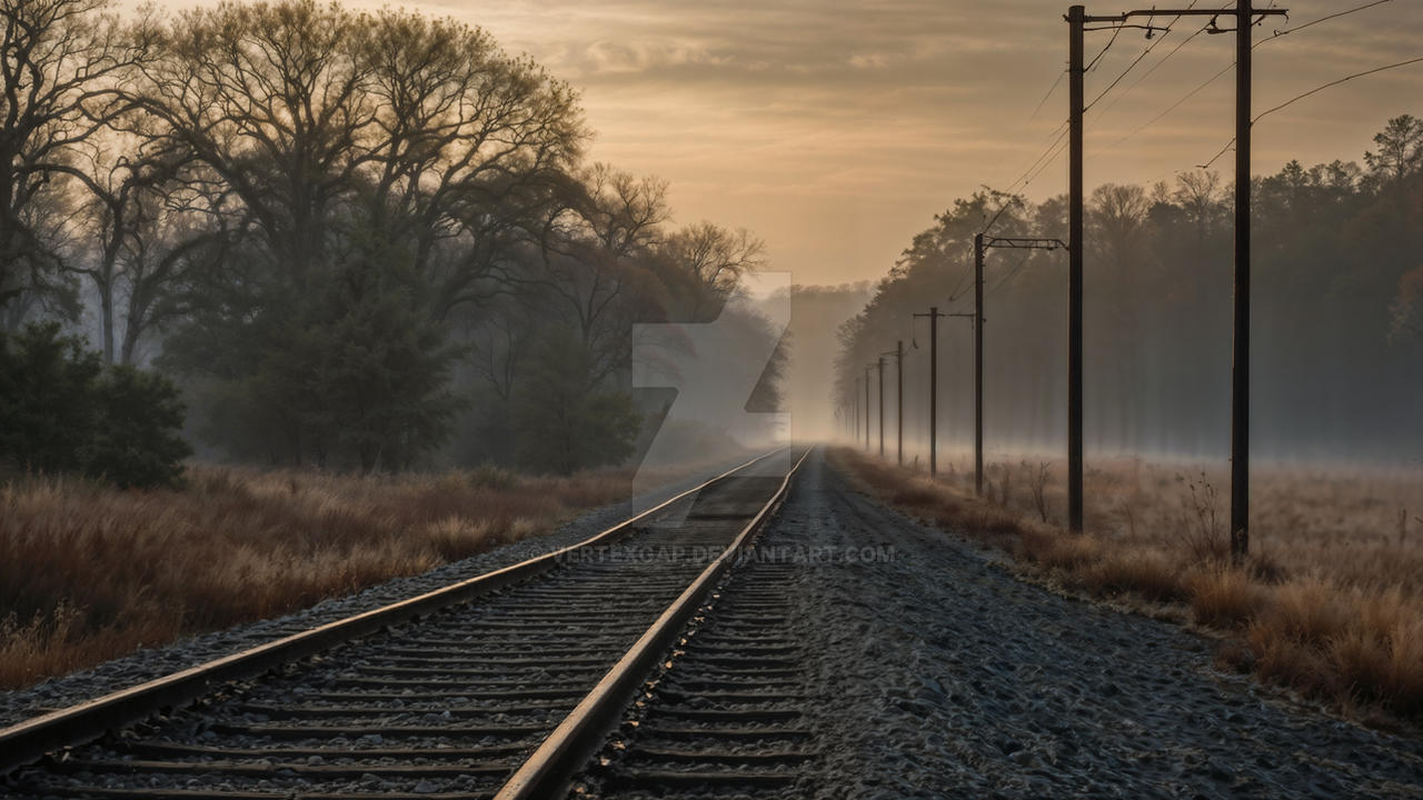 Misty Morning Rails by vertexgap on DeviantArt