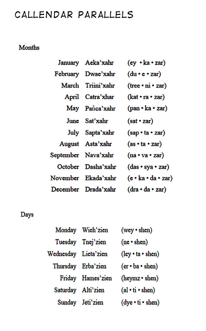Calendar Parallel 1 by Zenemijil