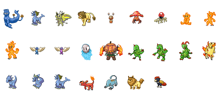 Fakemon Sprites Collection Assorted Fakemon Sprites by Iakop on DeviantArt