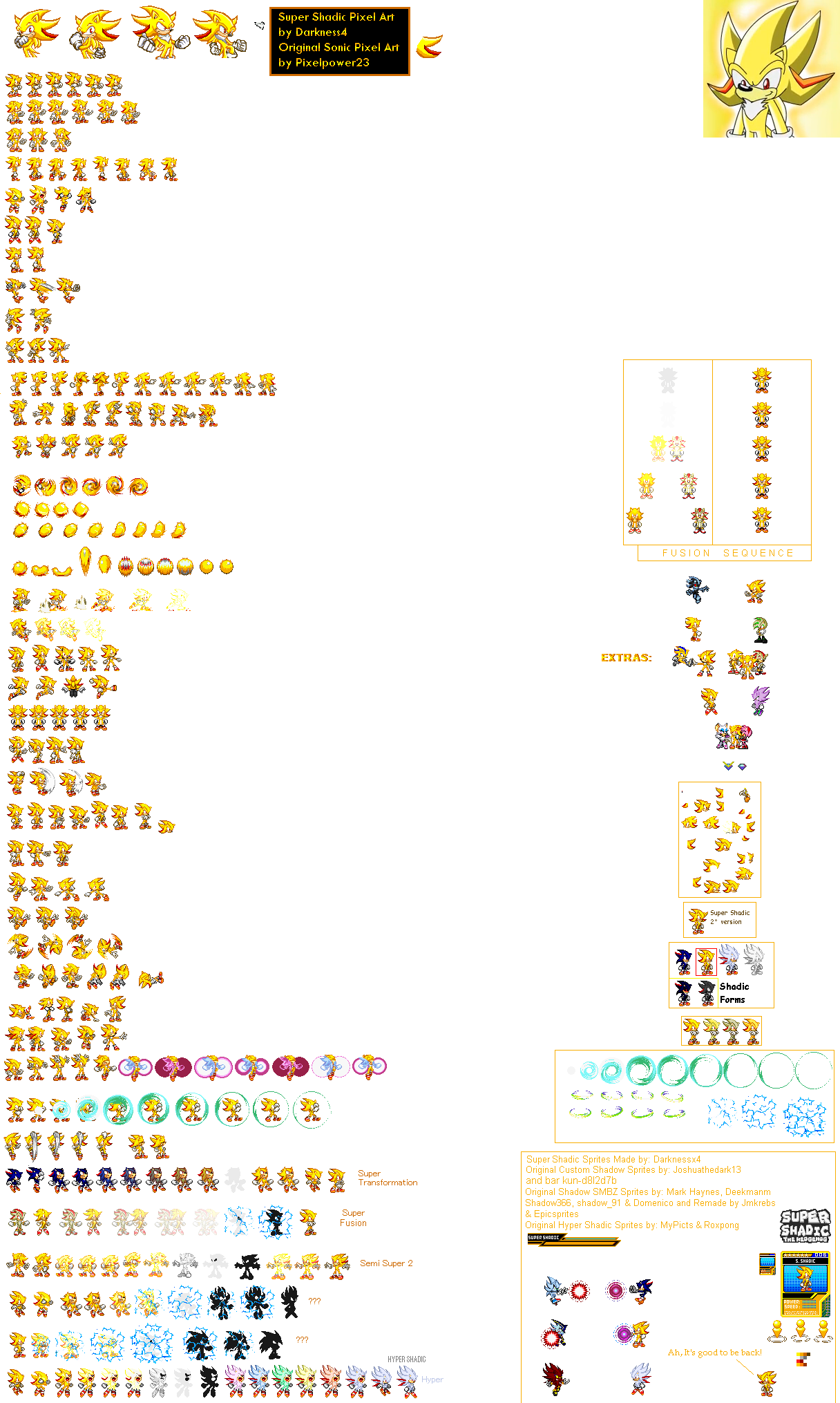 Super Shadic Sprites by Darknessx4 on DeviantArt