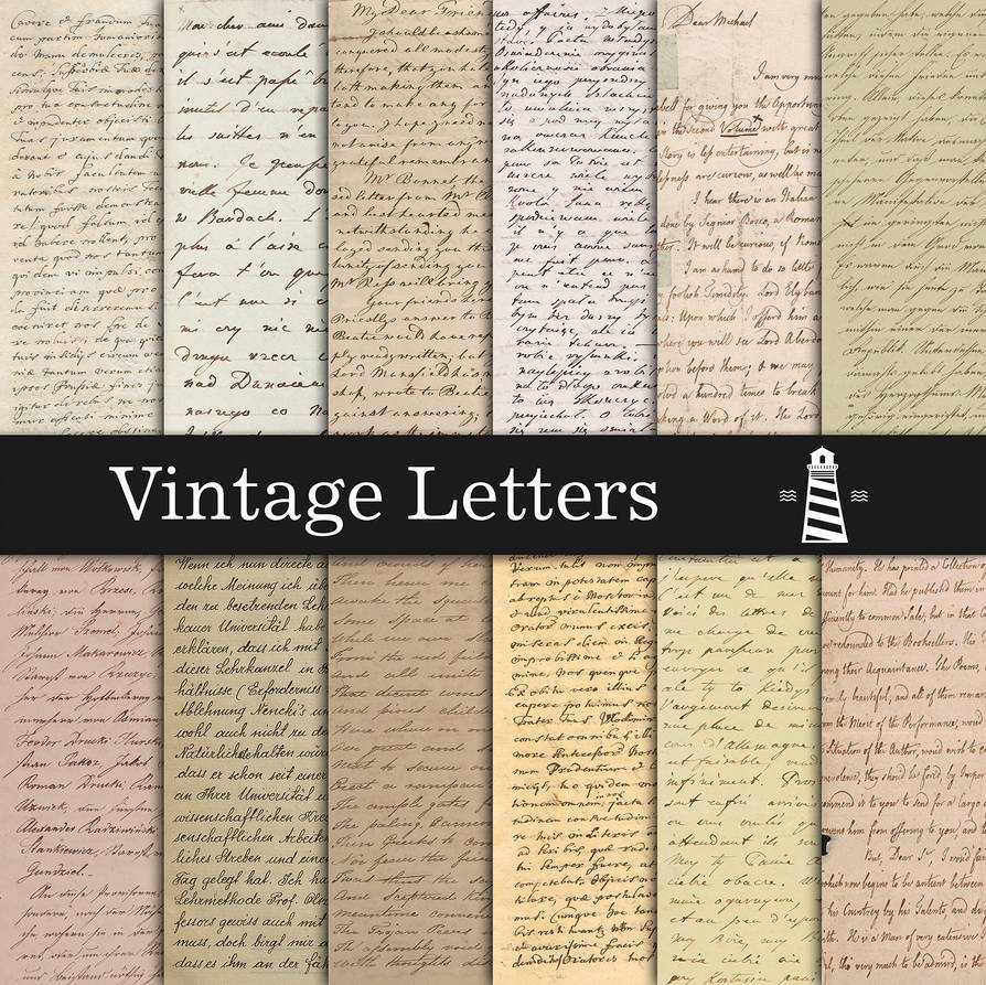 Vintage Handwriting Letters by craftandfreebie on DeviantArt