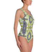 Traditional Lime Green One-Piece Swimsuit